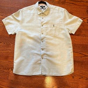 Ted baker short sleeve button down (cotton/linen) shirt, Ted size 6
